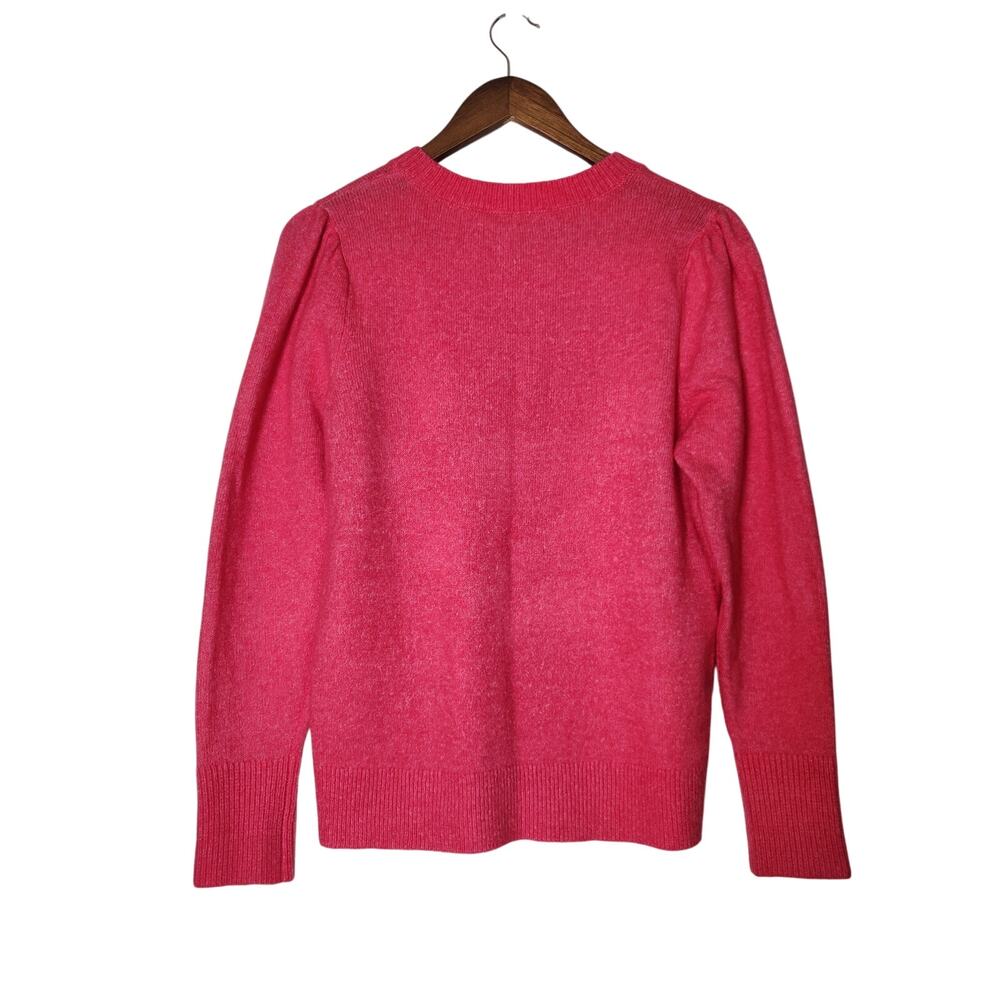 Ann Taylor LOFT Crewneck Sweater Pullover Bright Pink Large Women Spring Light - Picture 3 of 14